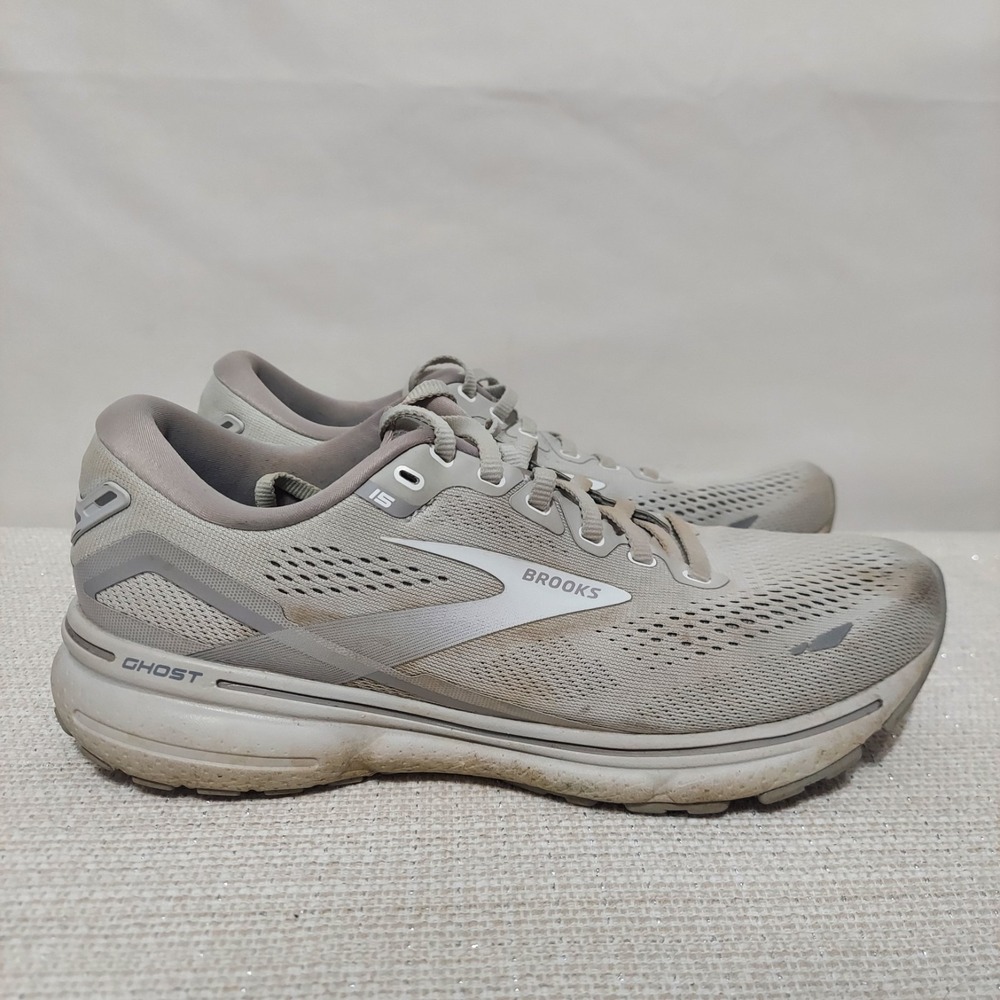 Brooks Ghost 15 Running Athleisure Shoes Womens Size US 9 D Wide‎ Silver Gray